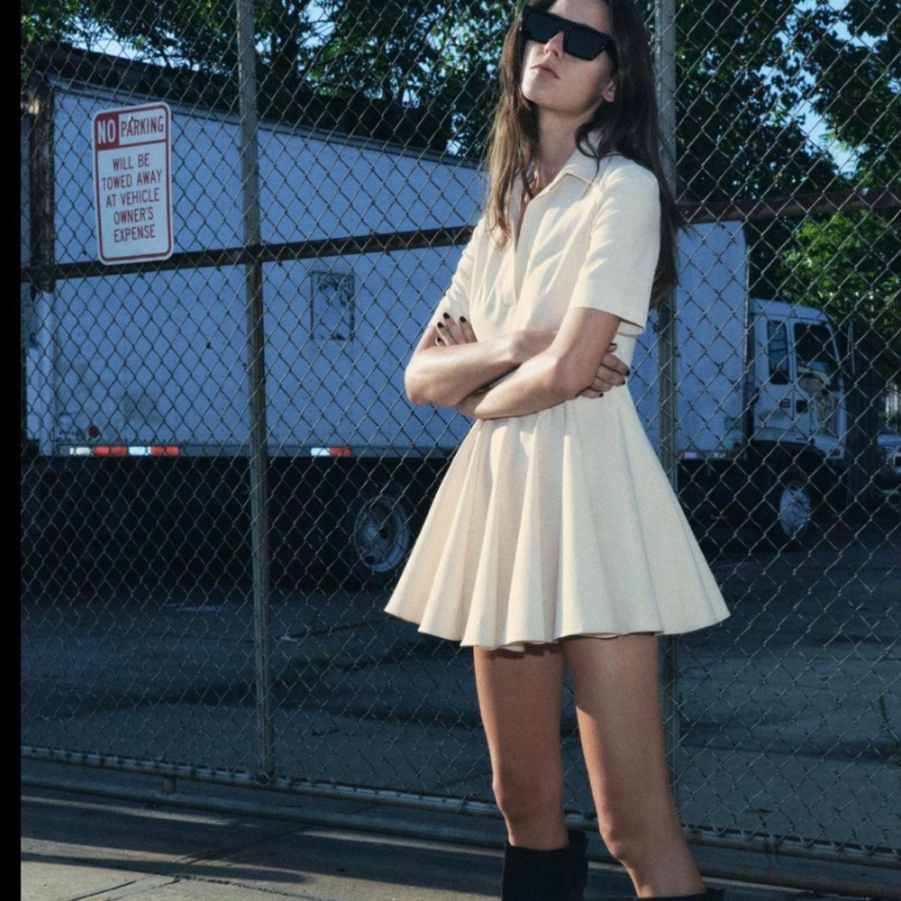 NWT- Zara Cream Mini Dress